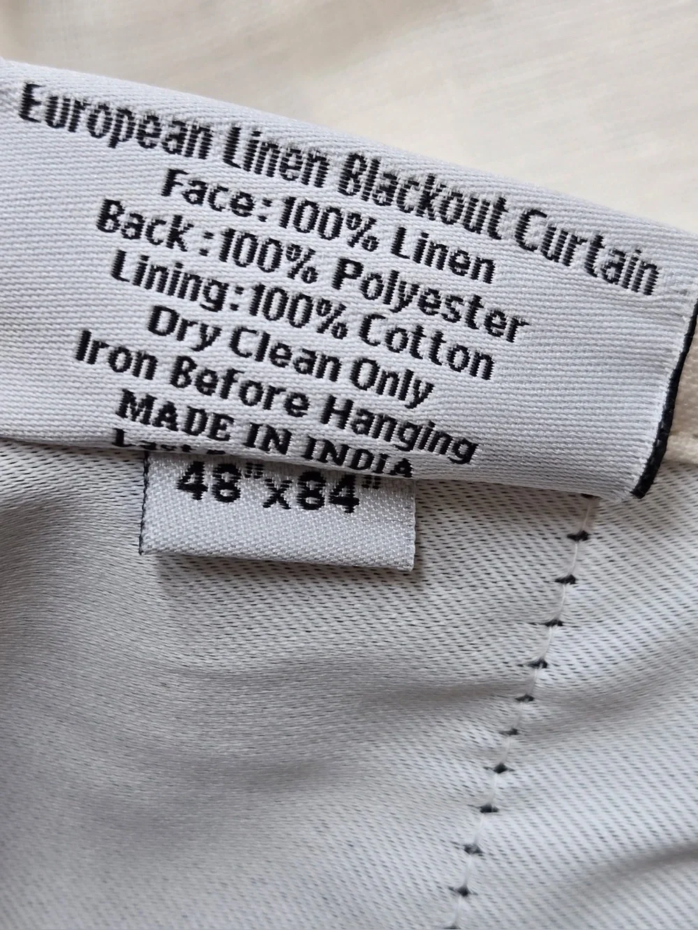 QUINCE Set Of 2 48x84 European Linen True Blackout Curtains Cream 0625